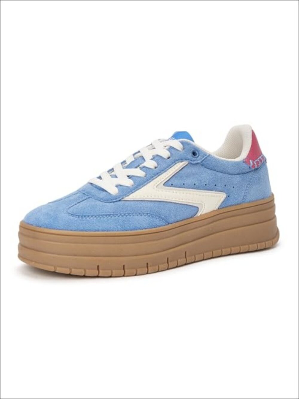 Platform Sneakers Gum Sole Thick Sole Breathable Lace-Up Walking Shoes